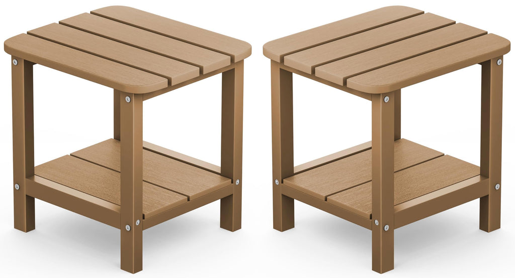 Brown Set of 2 Rectangular End Table Q132