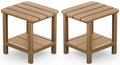 Brown Set of 2 Rectangular End Table Q132