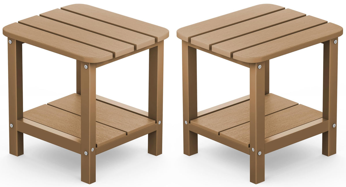 Brown Set of 2 Rectangular End Table Q132