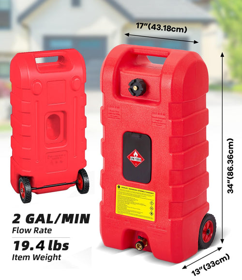 15 gal Red Portable Gas Can with Pump and Hose N9578