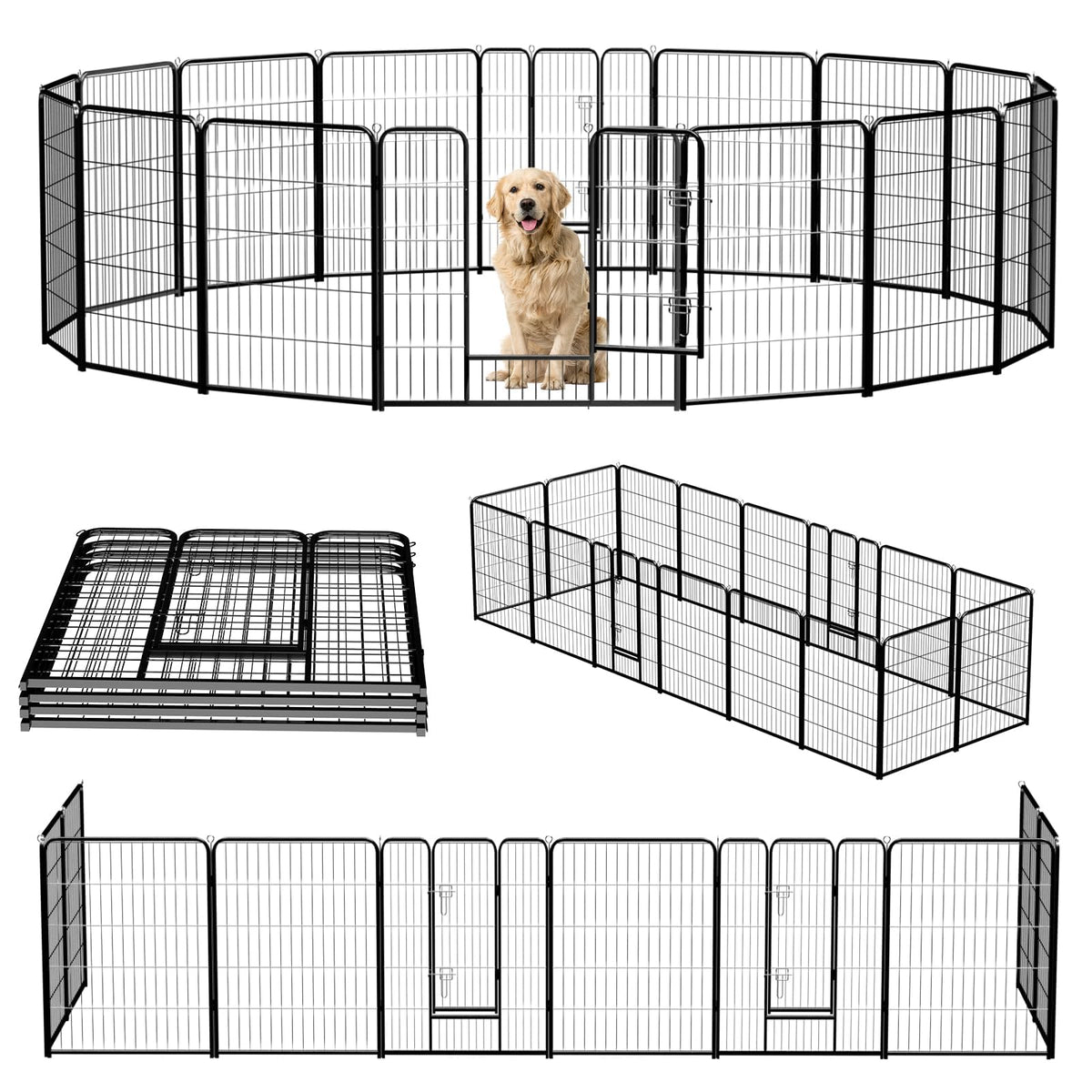 40 Inch 16 Panels Metal Dog Playpen I584