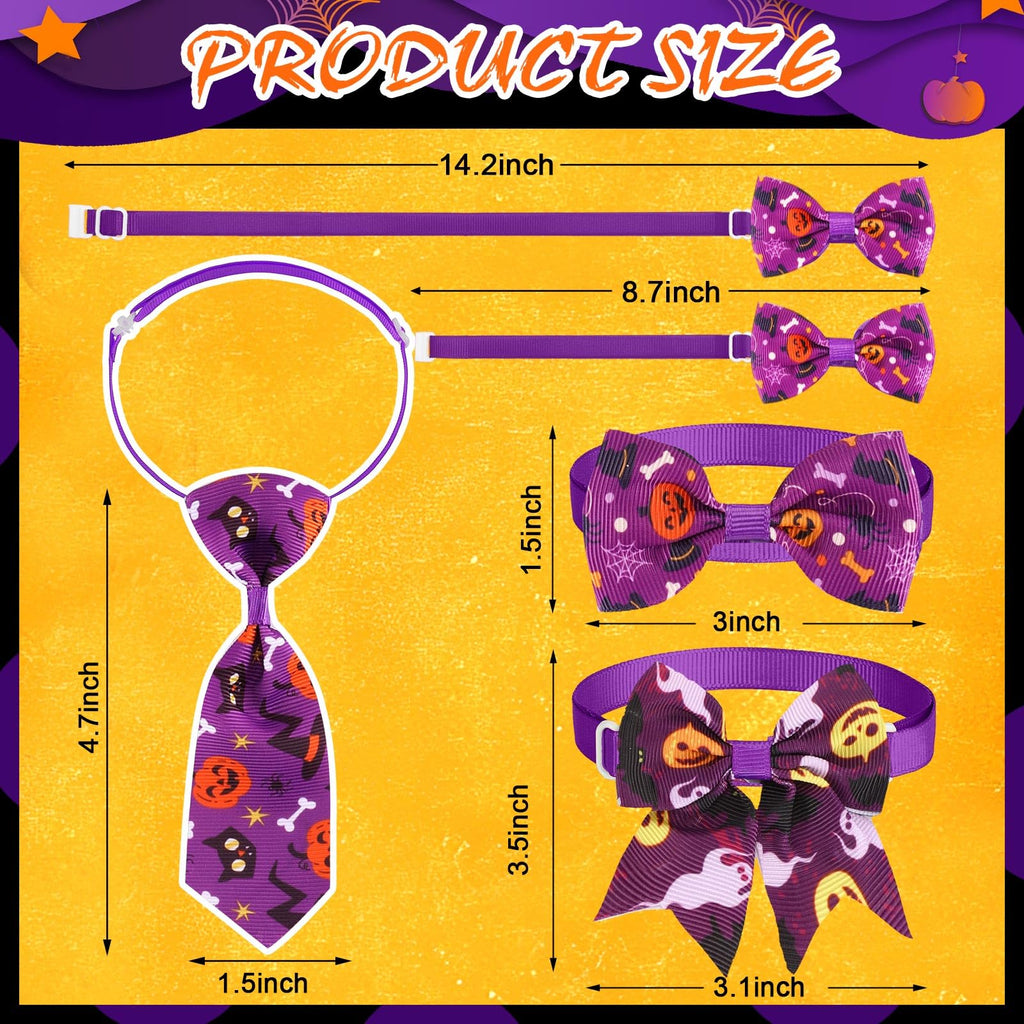 240 Pcs Halloween Dog Bows Tie Collars W23966