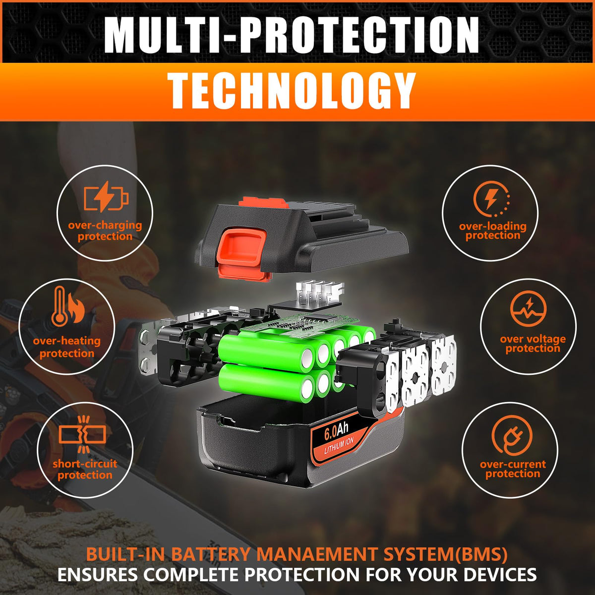 20V 6.0Ah Replacement Battery 2Packs J685