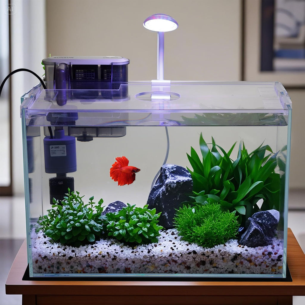 3 Gallon Glass Fish Tank Starter Kit with Filter L67761