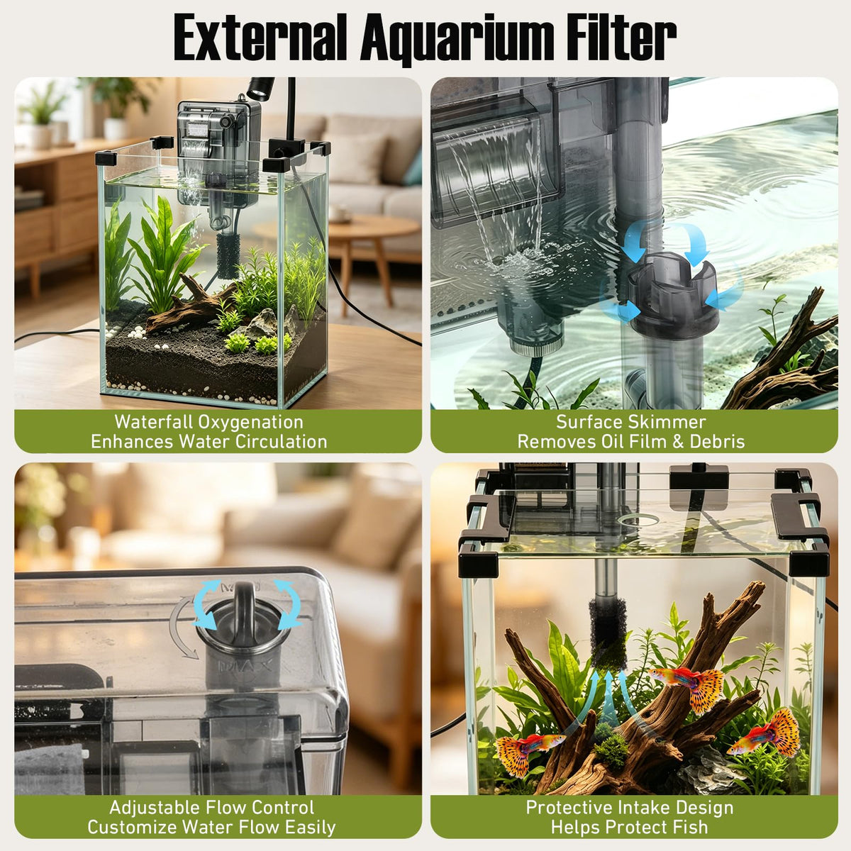 2.2 Gallon Glass Fish Tank Kit U68815