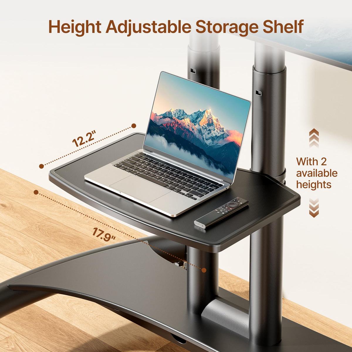 Rolling TV Stand with Shelf for 32-83" TV H618