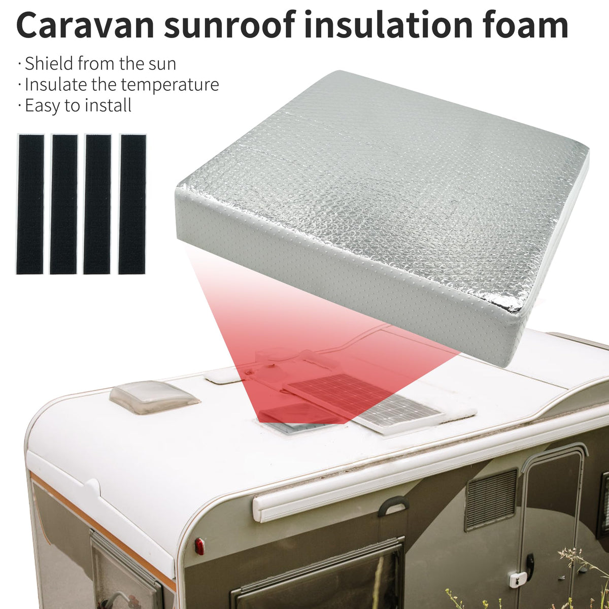 14"x14"x3" RV Vent Insulator (1-Pack) Reflective Skylight Cover Y5124