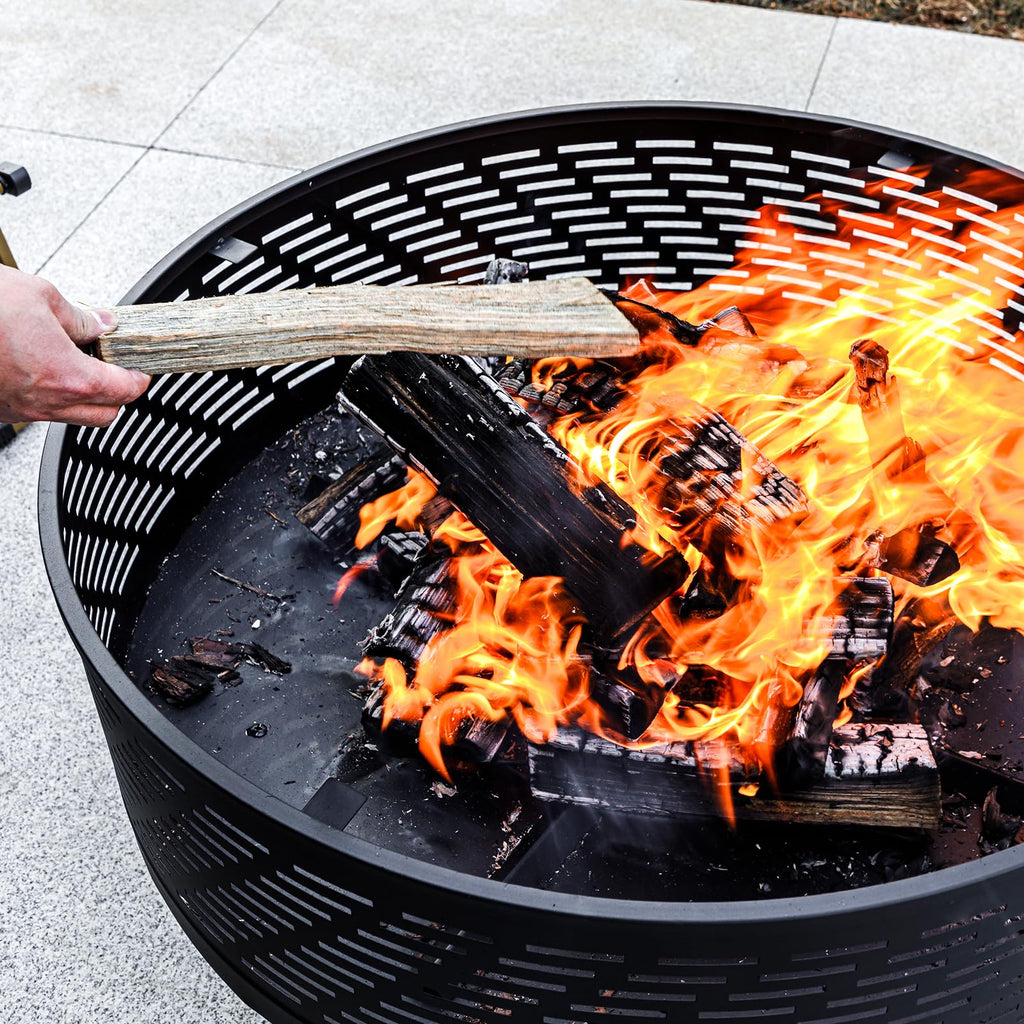 32 Inch Wood Burning Fire Pit with Grill & Lid T2109
