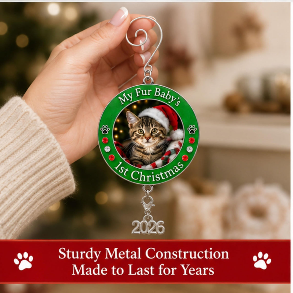 Dog Christmas Photo Ornament 3-Pack 3 Inch S3446