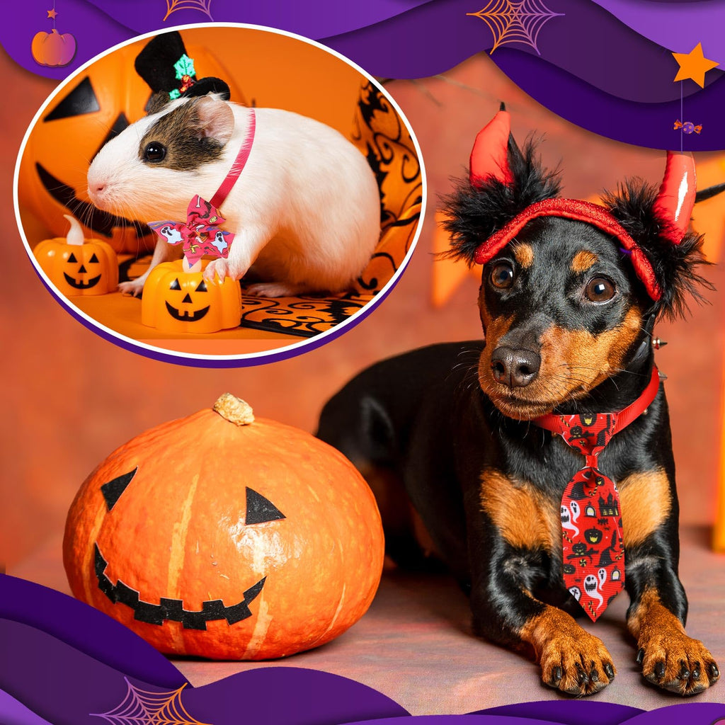 240 Pcs Halloween Dog Bows Tie Collars W23966