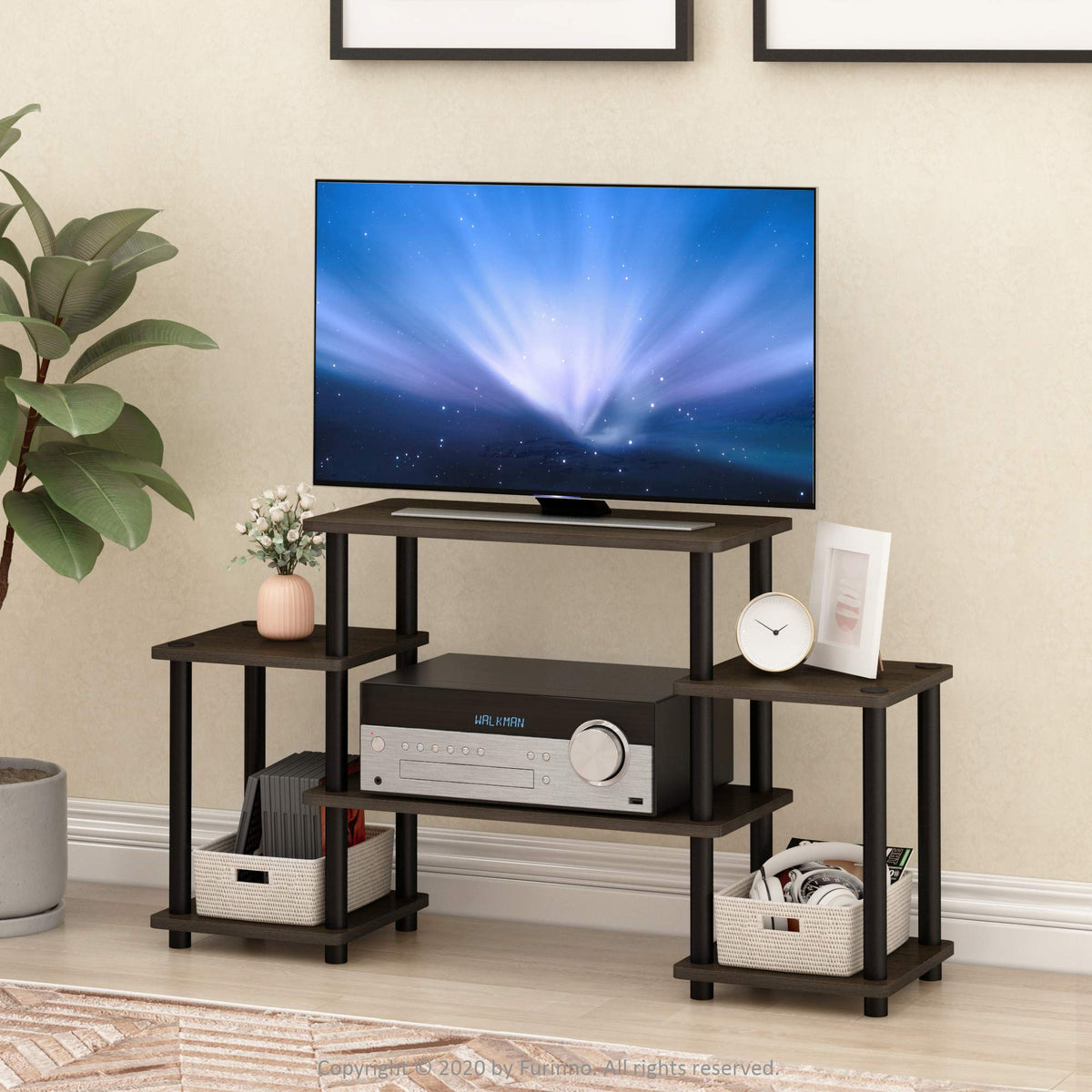 Dark Brown/Black Entertainment TV Stands R810