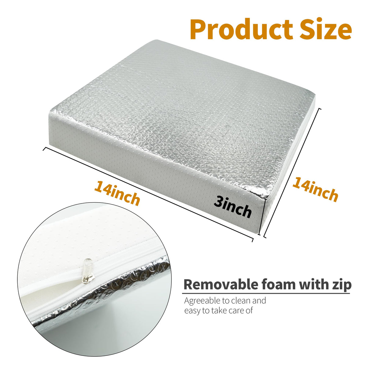 14"x14"x3" RV Vent Insulator (1-Pack) Reflective Skylight Cover Y5124