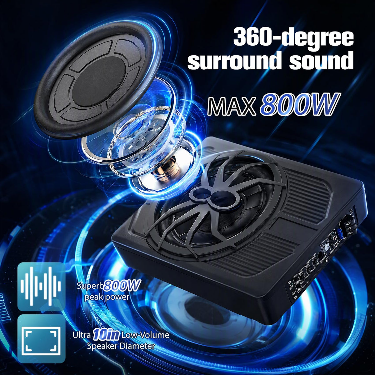 800W Under Seat Subwoofer with Amp H234856