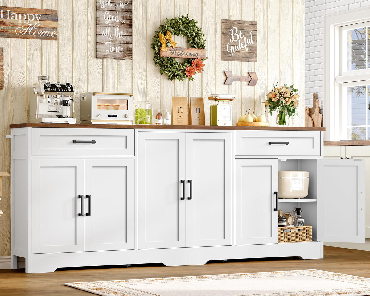 White Buffet Cabinet with Storage D120836