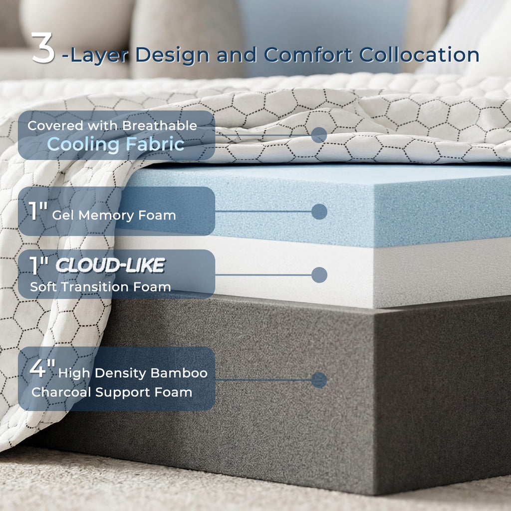 Foldable Mattress Medium Twin Size U856