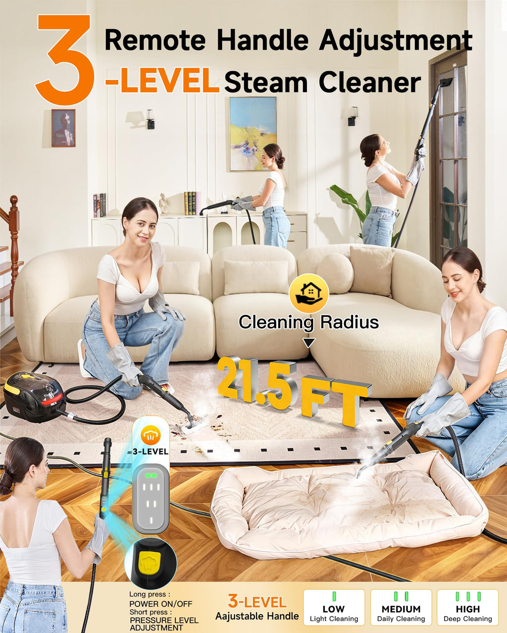 Steam Cleaner with Mop, 25 Accessories I177