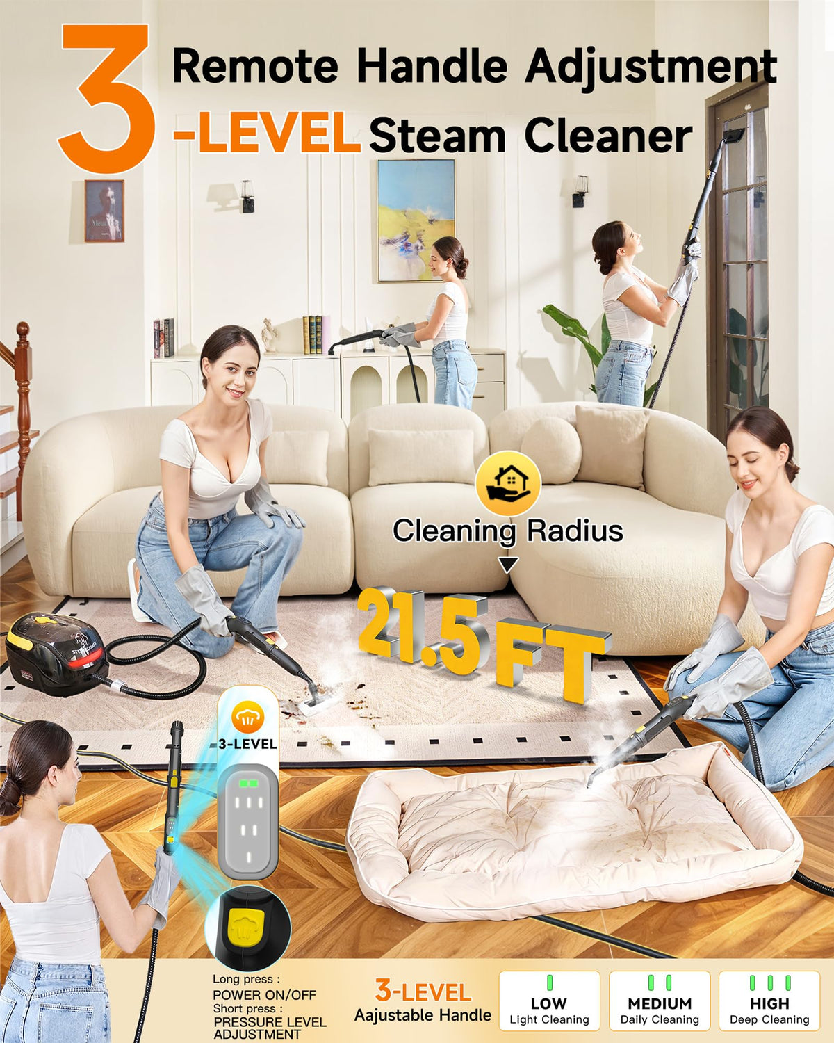 Steam Cleaner with Mop, 25 Accessories I177