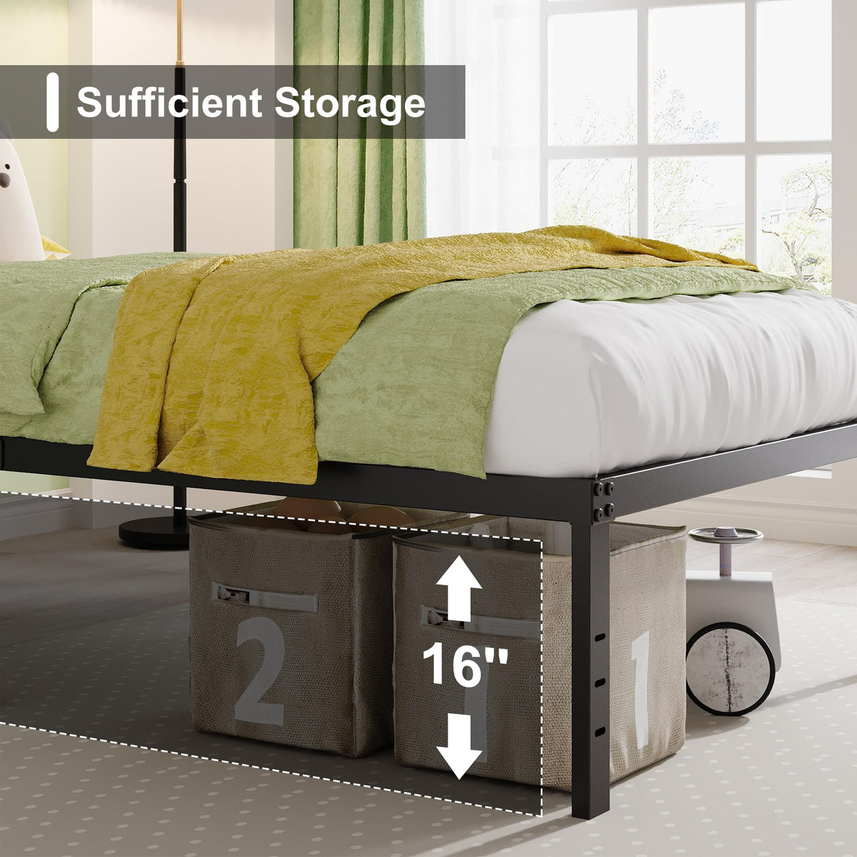 Queen Bed Frame with Storage X458530