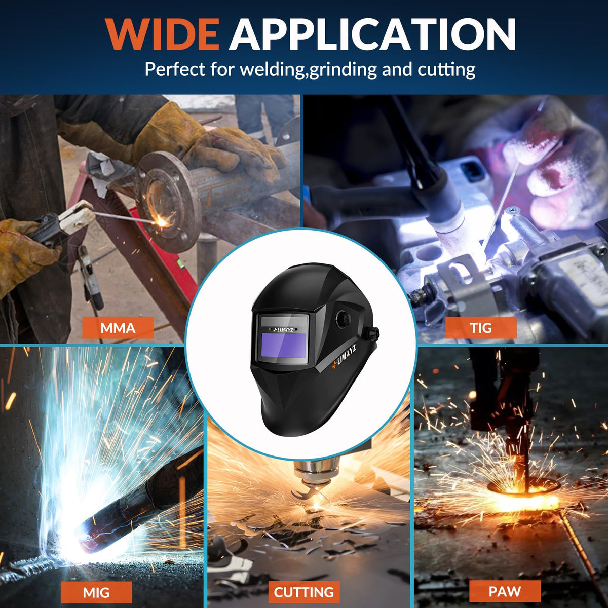 Auto Darkening Welding Helmet Solar Powered G504
