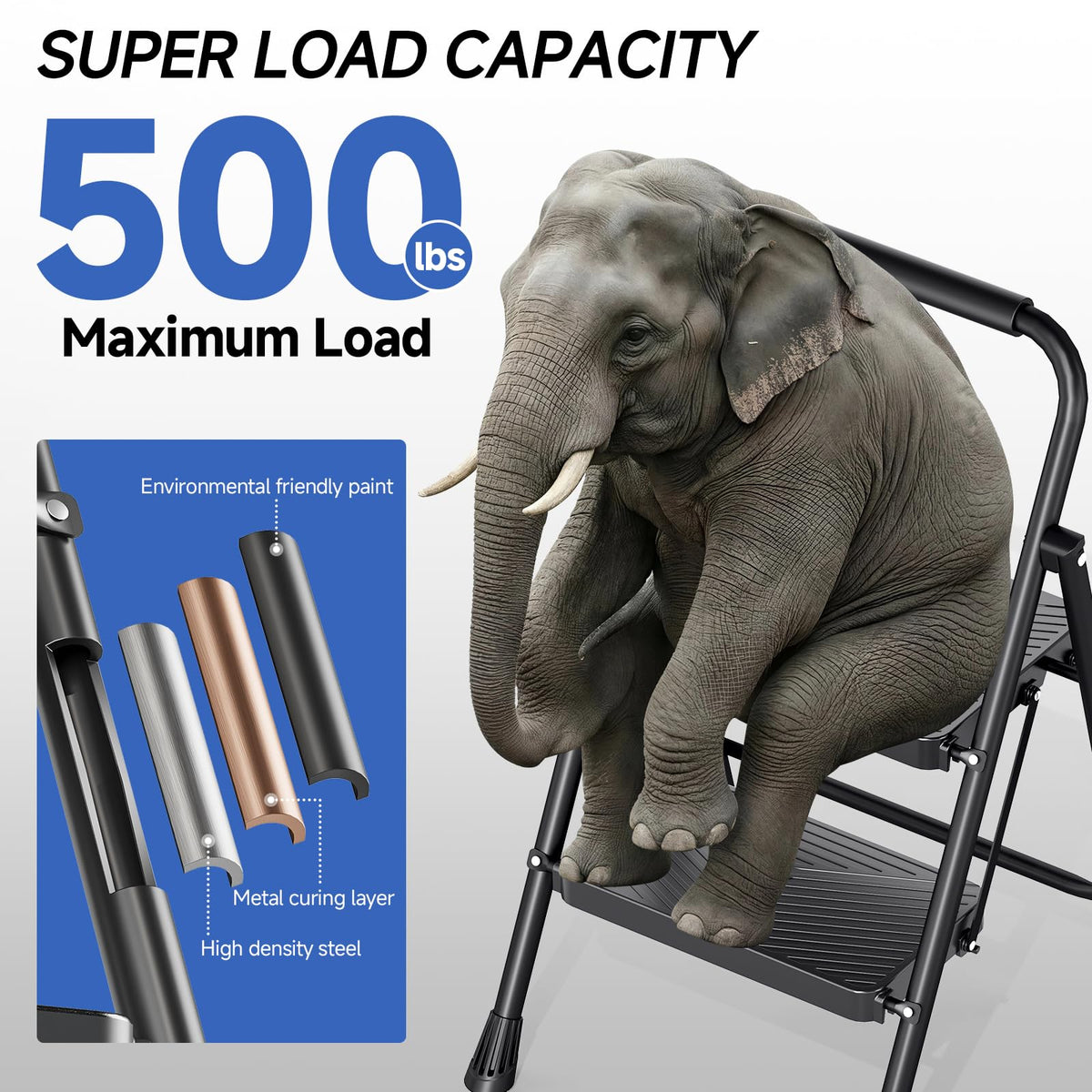 2 Step Ladder with Anti-Slip Pedals W51348