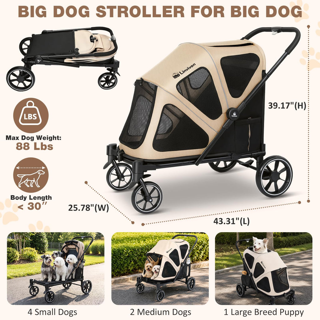 Foldable Dog Stroller with Ramp T807682