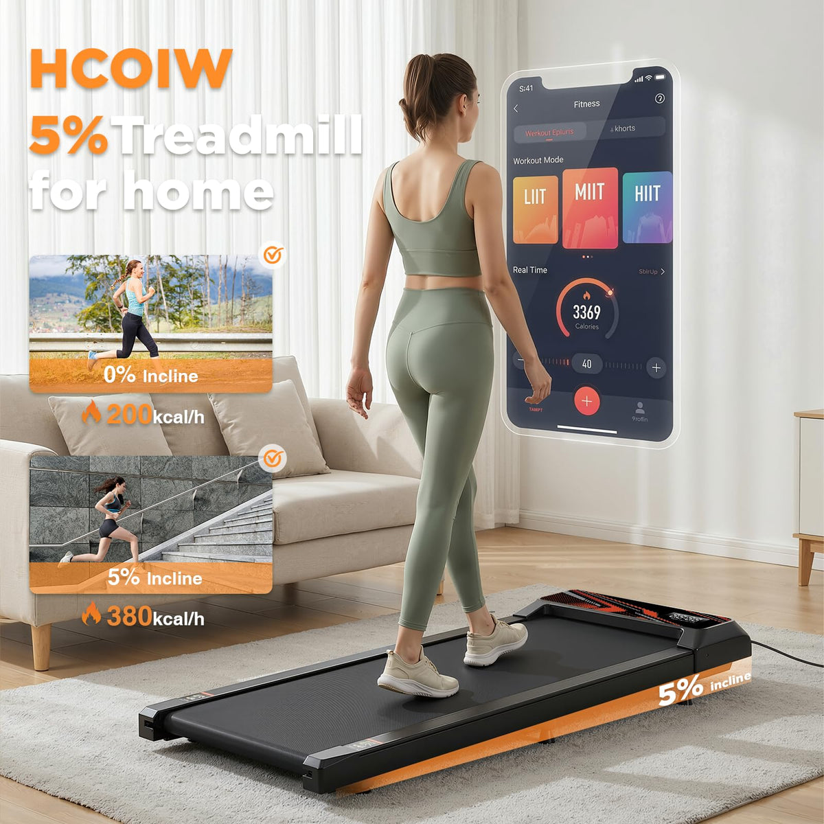 2.5HP Portable Compact Treadmill with Incline and Remote L412499