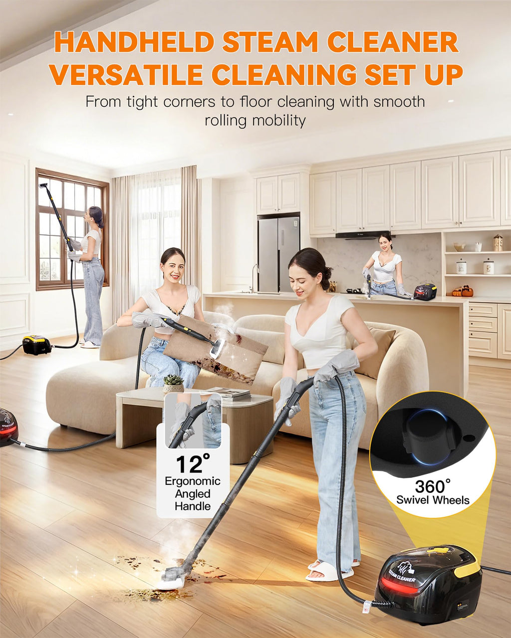 Steam Cleaner with Mop, 25 Accessories I177