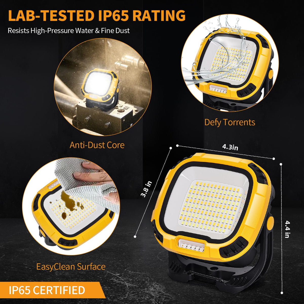 6000mAh Magnetic Rechargeable Work Light 4000 Lumen IP65 Q373