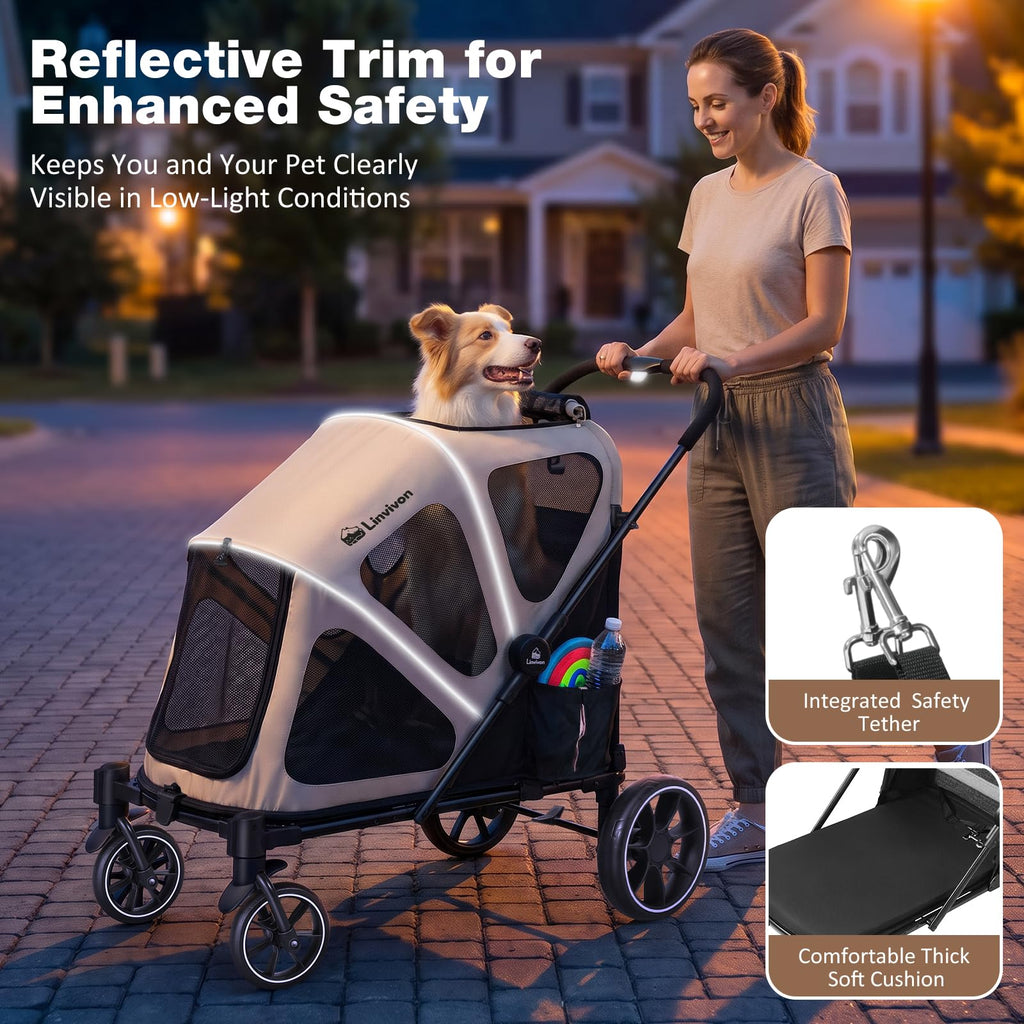 Foldable Dog Stroller with Ramp T807682
