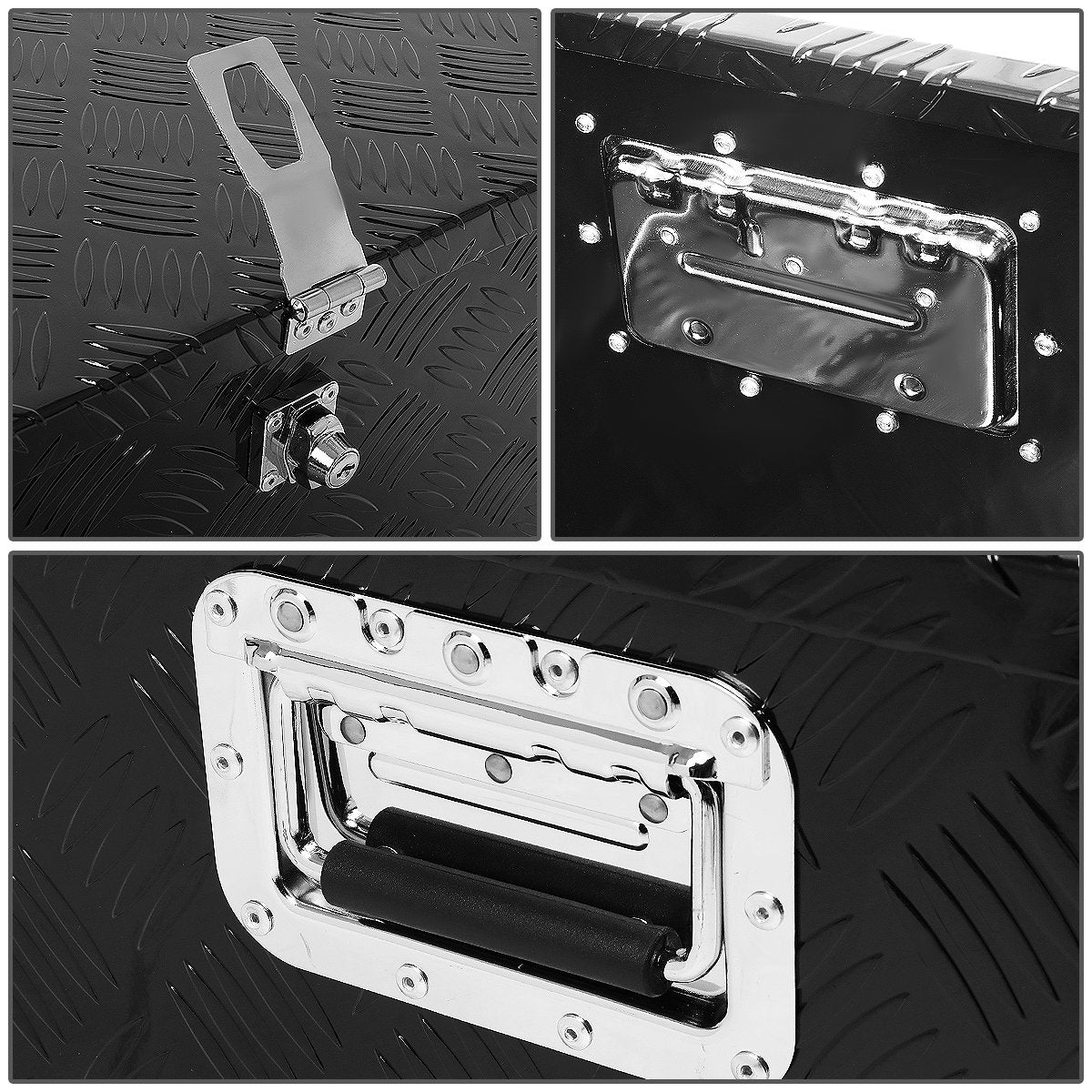39" Black Aluminum Truck Bed Tool Box with Key Lock I80821