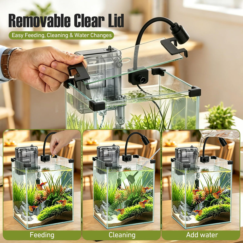 2.2 Gallon Glass Fish Tank Kit U68815