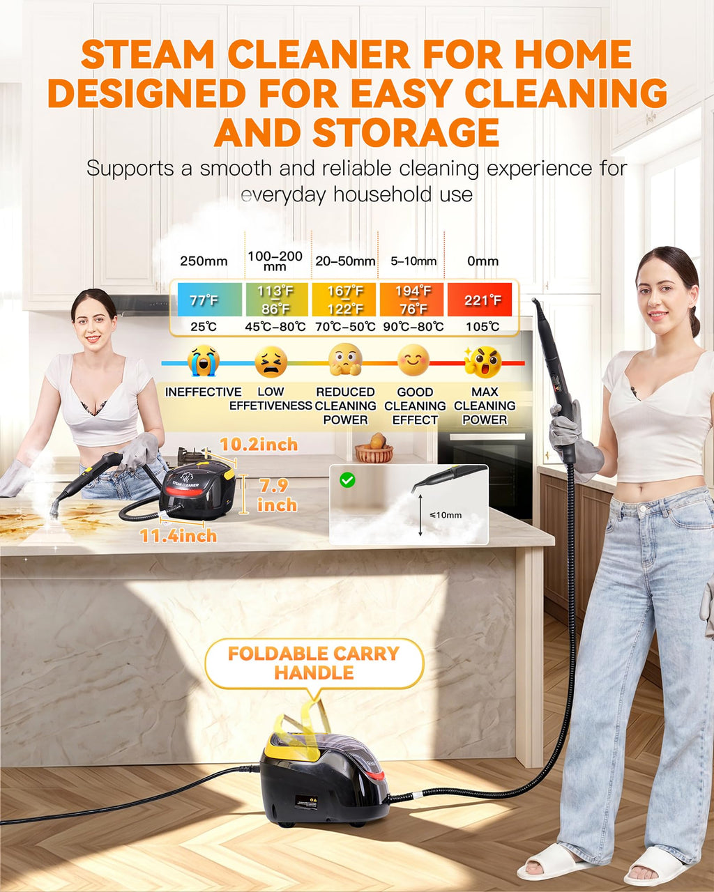 Steam Cleaner with Mop, 25 Accessories I177
