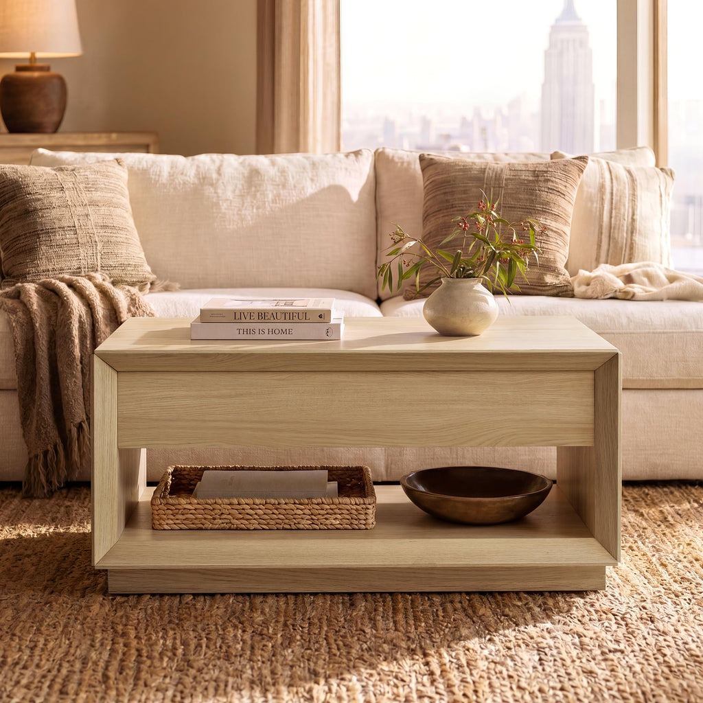 35" Lift Top Wood Coffee Table with Storage D773686