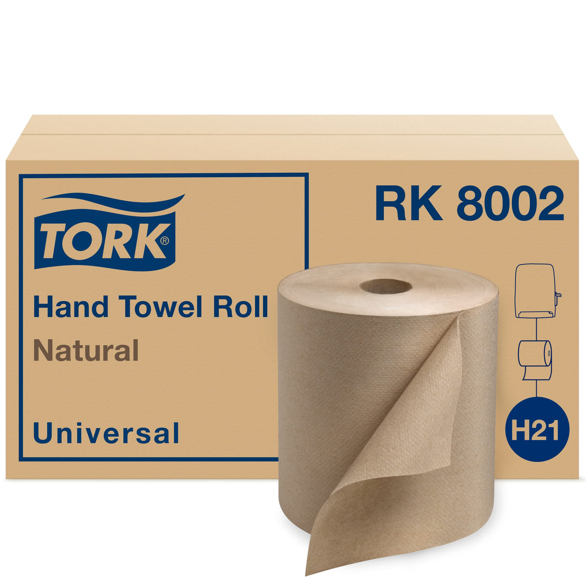Paper Hand Towel Roll Natural H21 (6 Rolls) and Multifold Hand Towel Natural H2 (16 Packs) K2278