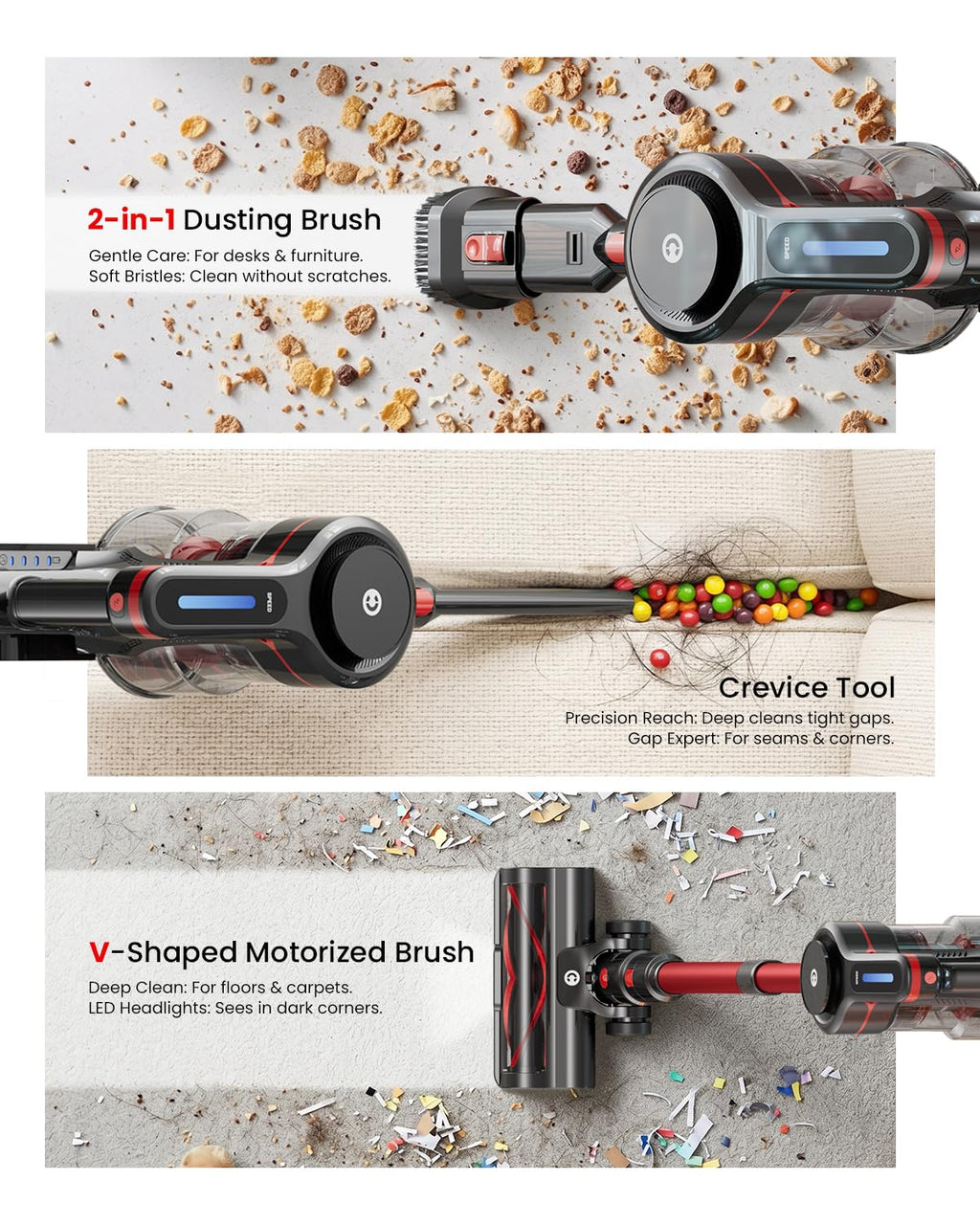 Lightweight Cordless Stick Vacuum Cleaner 45kPa 6 in 1 S915544
