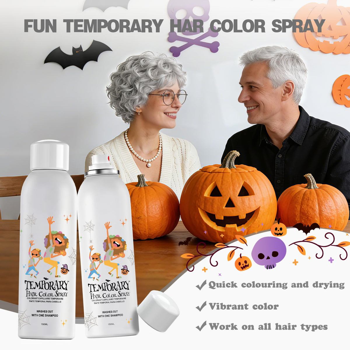 White Temporary Hair Color Spray 150ml N65559