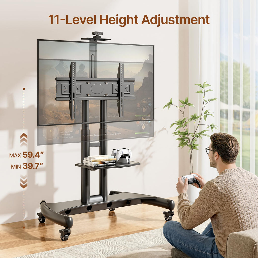 Rolling TV Stand with Shelf for 32-83" TV H618