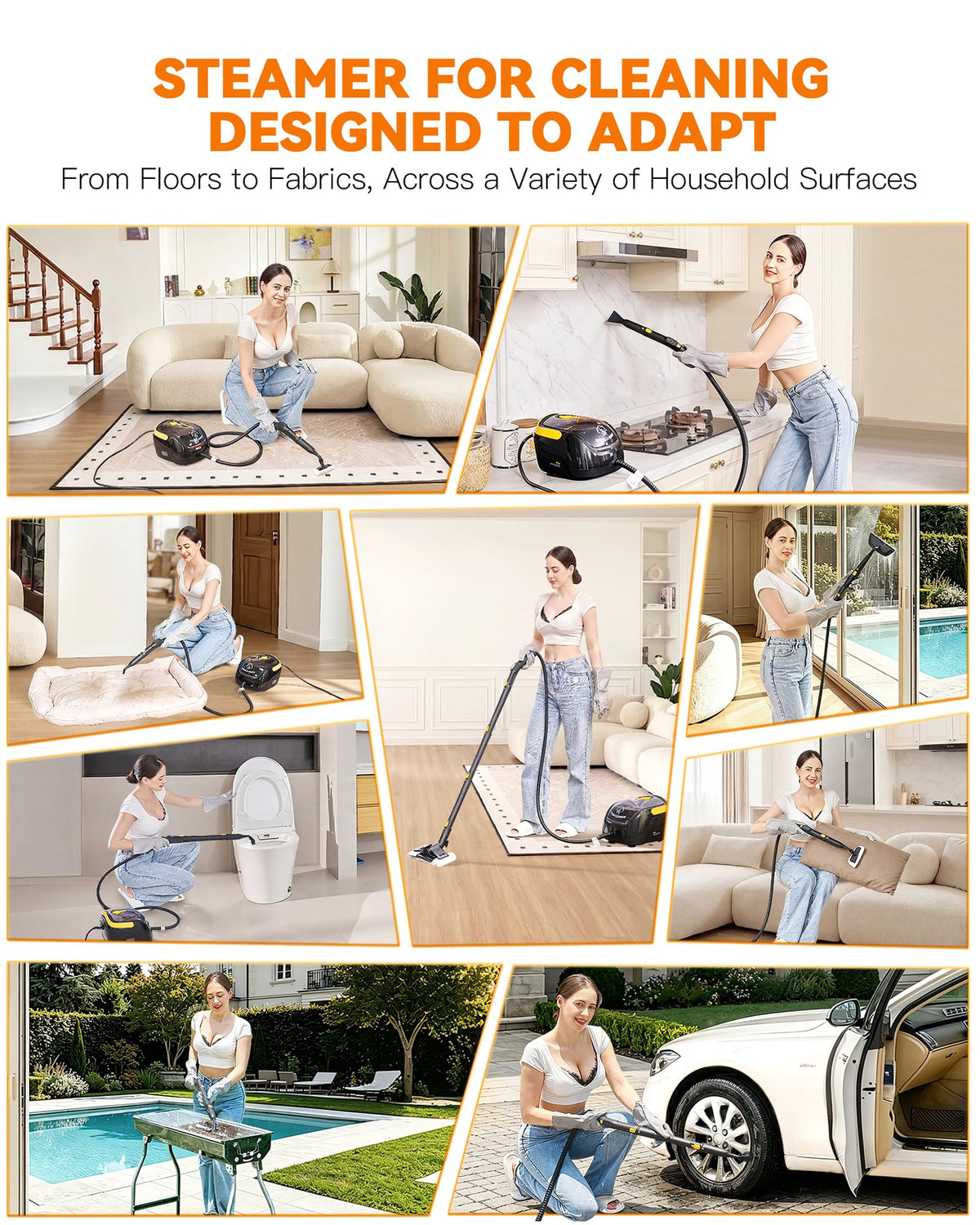 Steam Cleaner with Mop, 25 Accessories I177