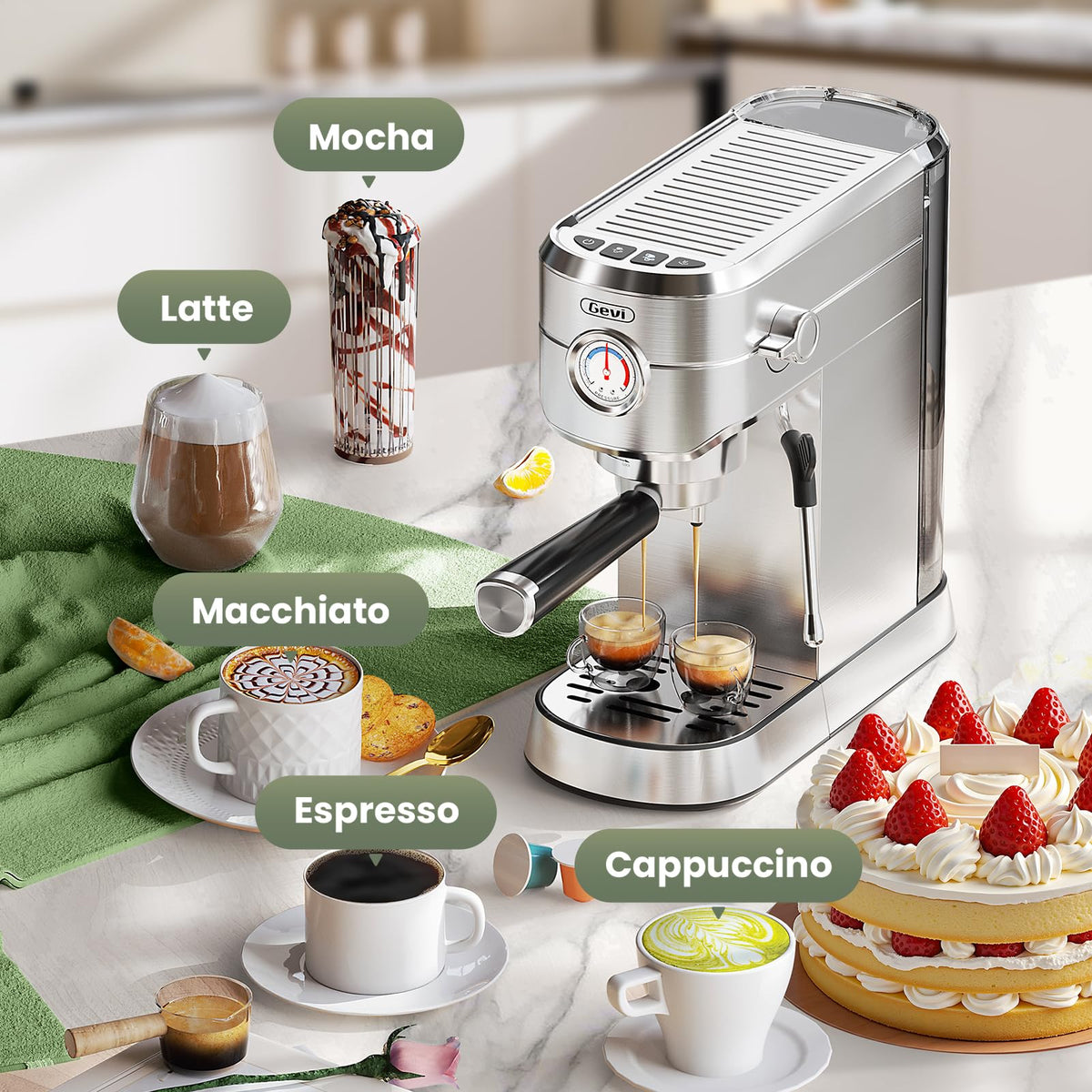 20 Bar Compact Espresso Machine T7580