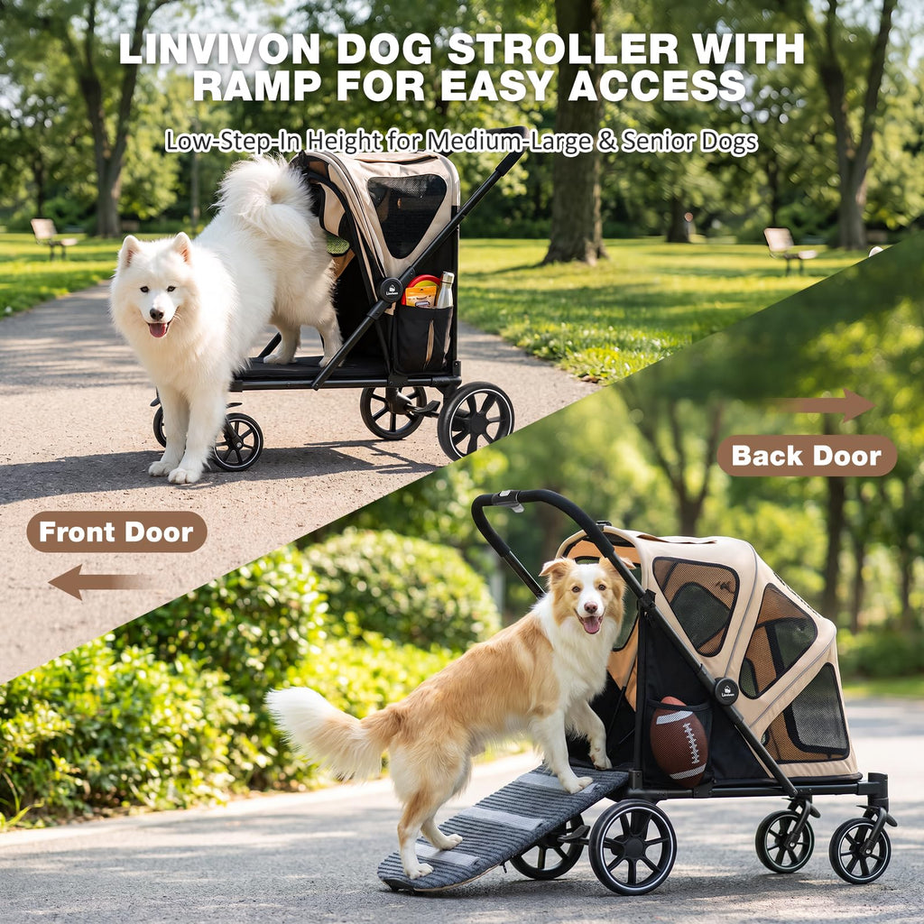 Foldable Dog Stroller with Ramp T807682