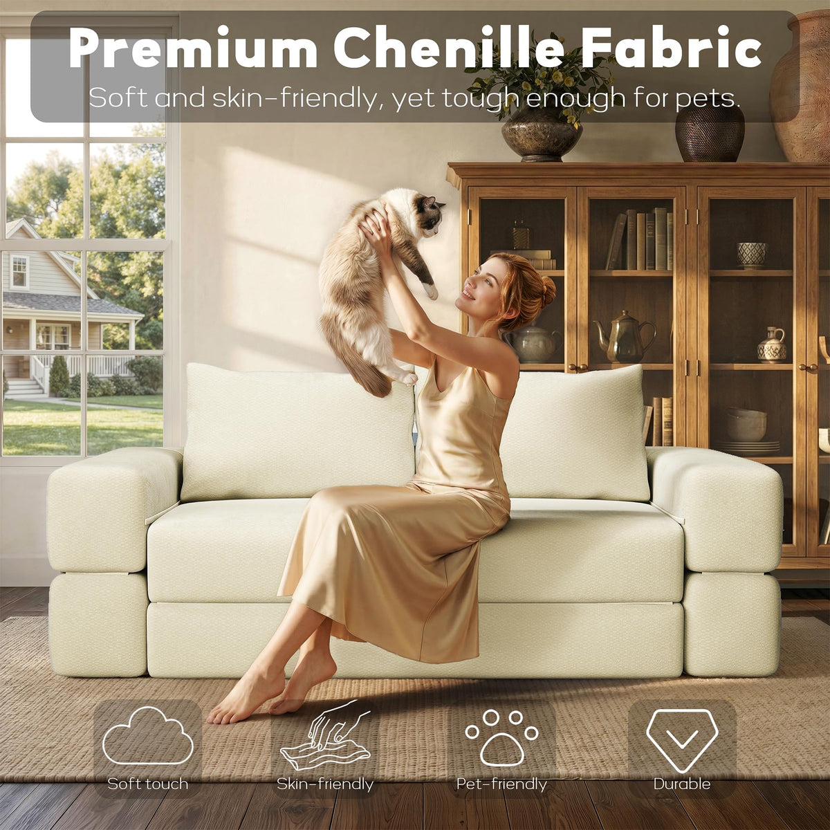 75'' Convertible Sofa Bed Queen W637998