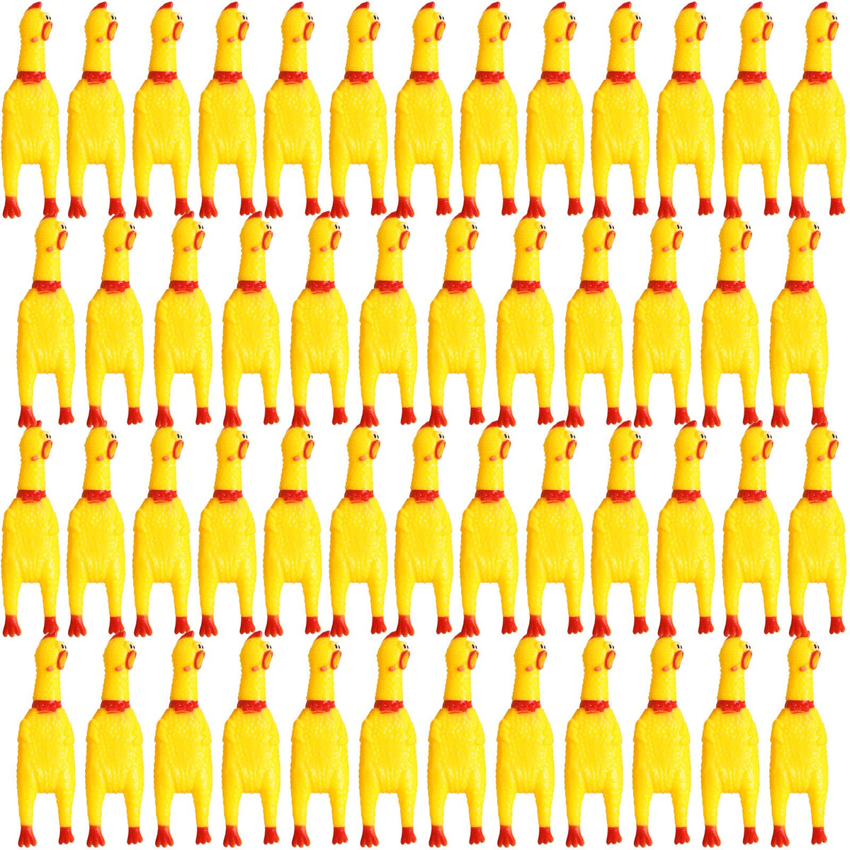 50 Pcs Yellow Rubber Chickens B25484
