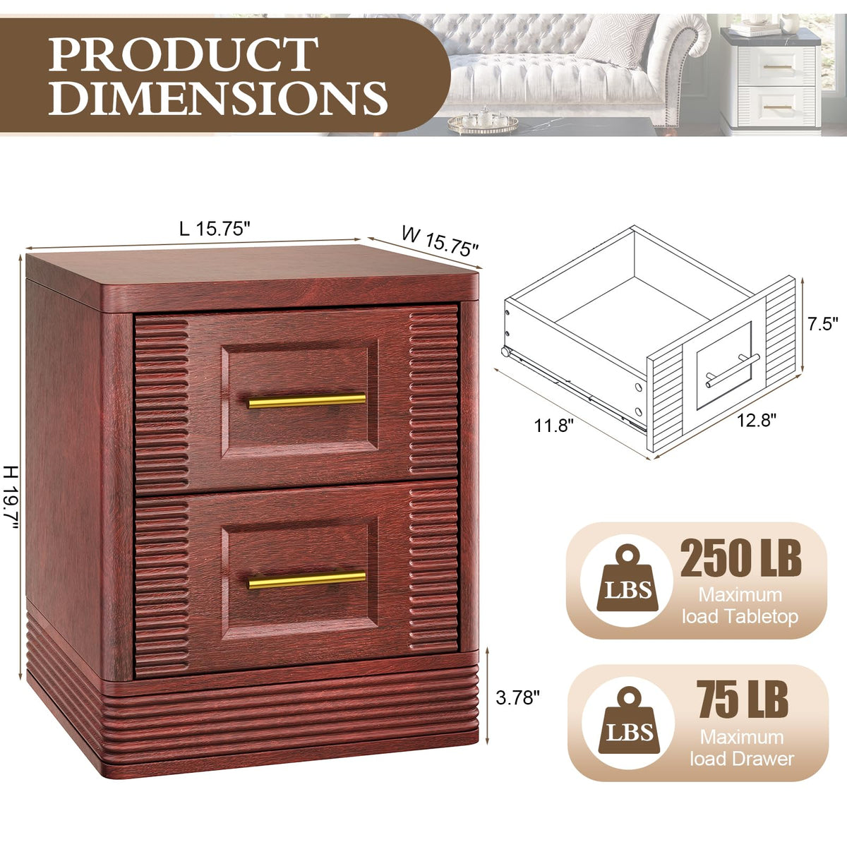 2 Drawer Nightstand P9011