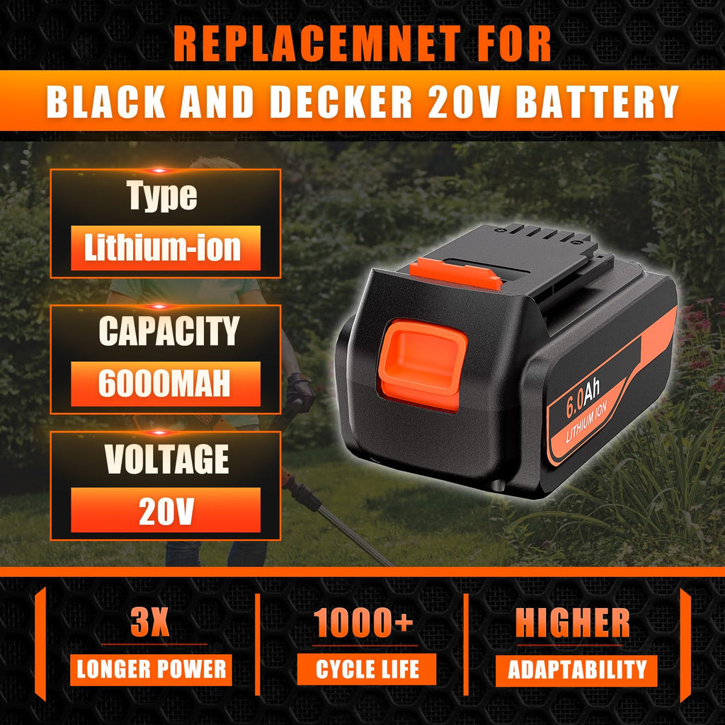 20V 6.0Ah Replacement Battery 2Packs J685