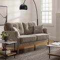 Light Grey Fabric Upholstered 2-Seat Loveseat Sofa with USB Port Y611
