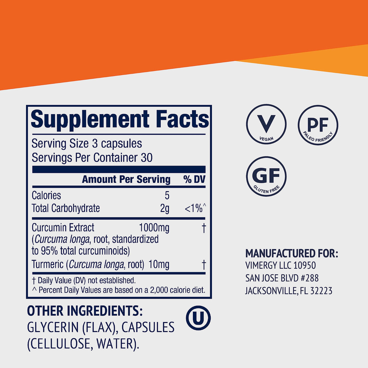 Turmeric Curcumin 1000mg Vegan Capsules D430453