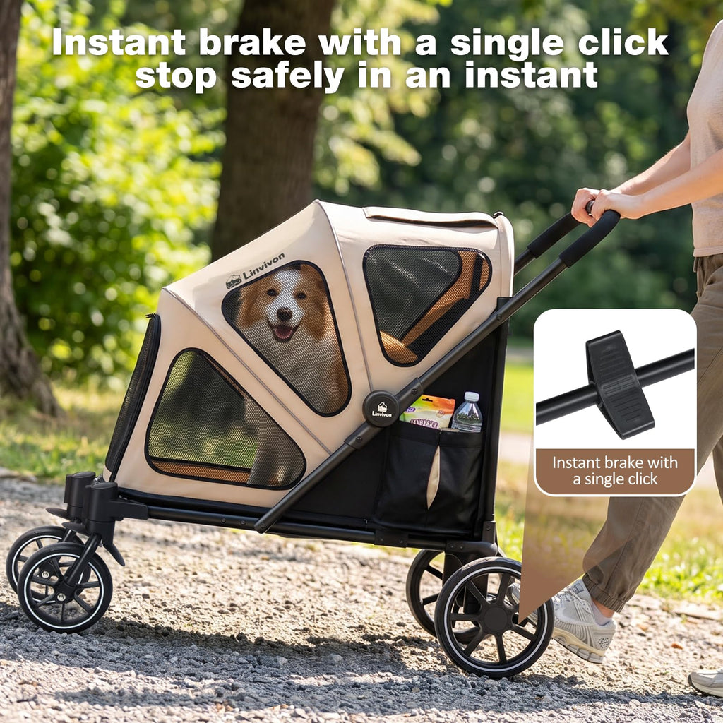 Foldable Dog Stroller with Ramp T807682