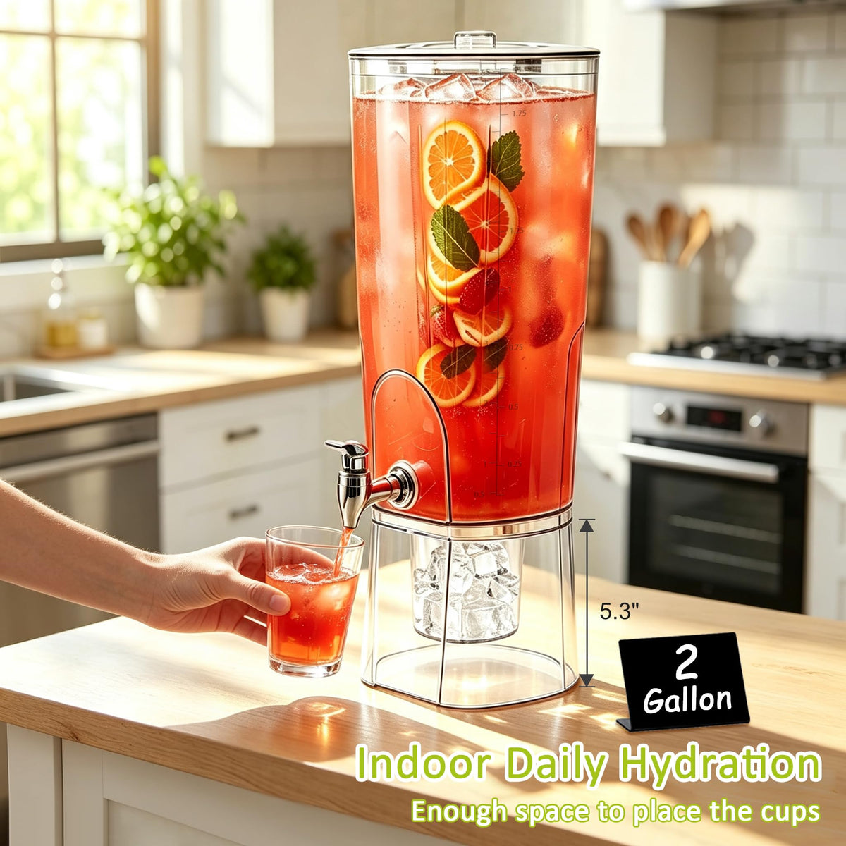 2 Gal Drink Dispensers with Stand & Fruit Infuser A1577