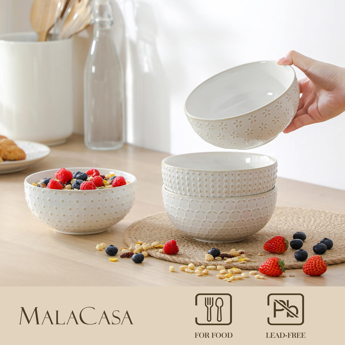 30 Ounce Ceramic Soup Bowls Set of 4 T175