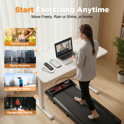 2.5HP Portable Compact Treadmill with Incline and Remote L412499